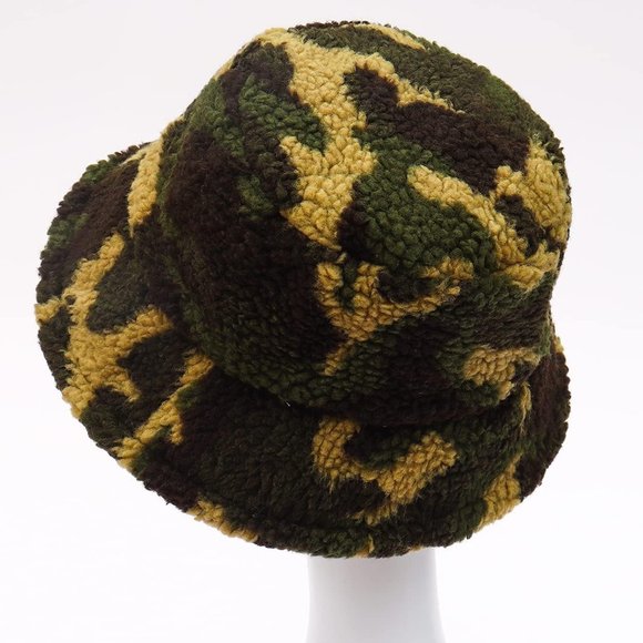 WETMT Women Furry Fur  Winter Warm Plush Fisherman Fluffy Sherpa Bucket Hat